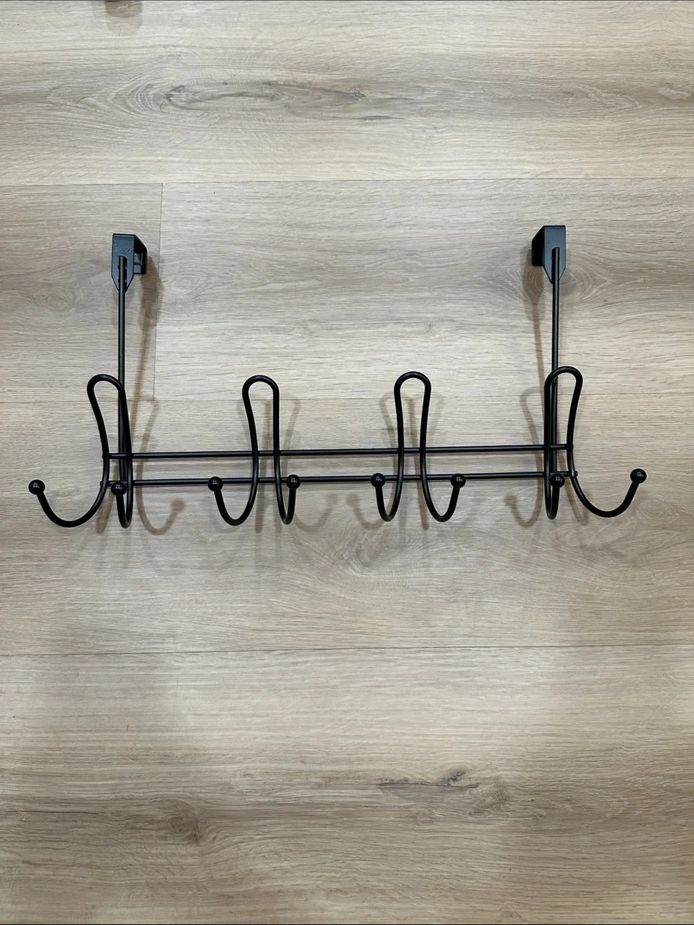 Over-the-Door 12-Hook Metal Wall Rack - Black